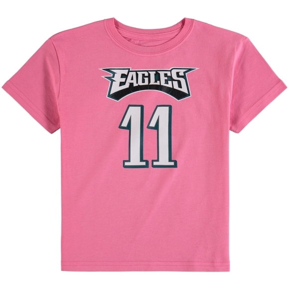 Girl Preschool Carson Wentz Pink Philadelphia Eagles Mainliner Player Name & Num - Picture 2 of 5